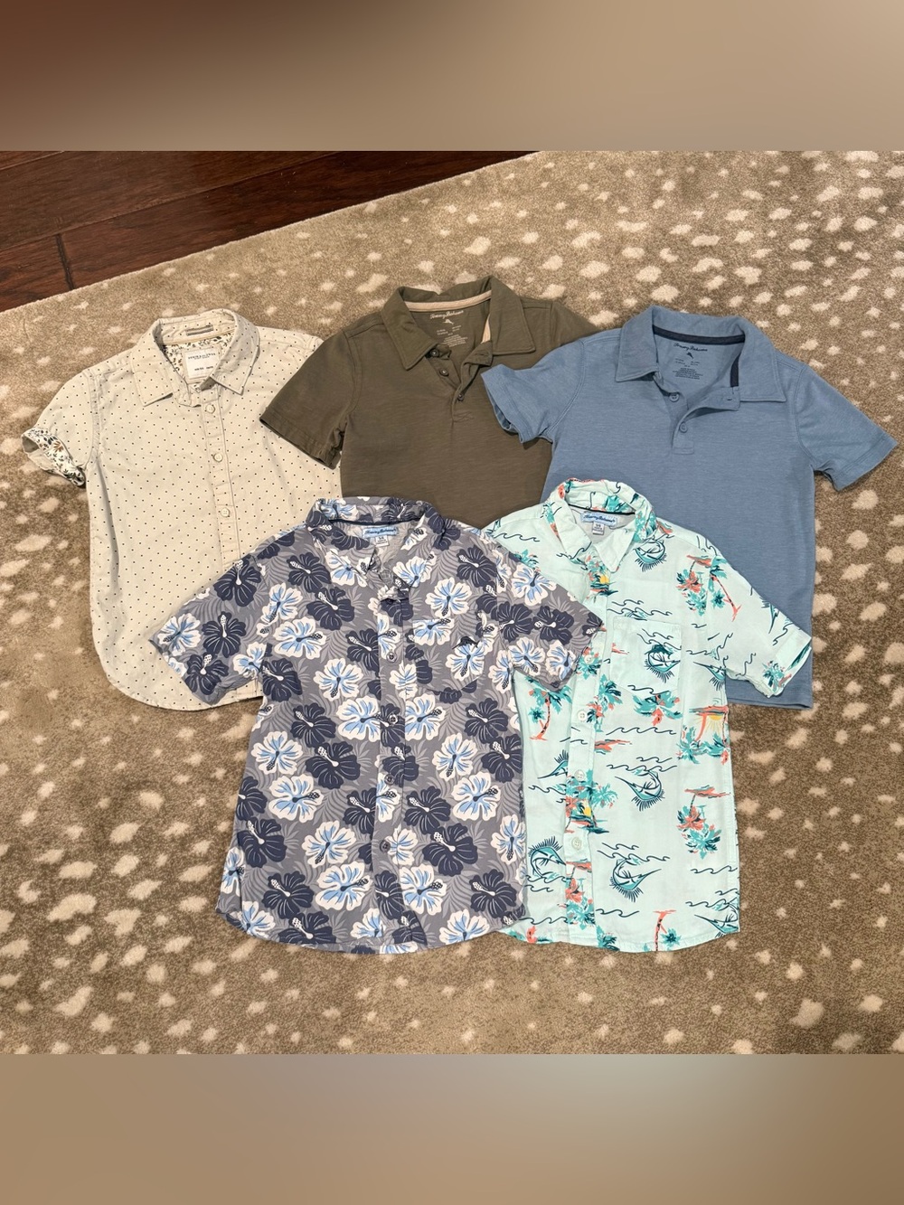 Bundle (5) Tommy Bahama & Denim & Flower Collared Short Sleeve Tops. Size 5/6